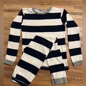 Navy Blue and White Stripped Slim Organic Cotton PJ’s